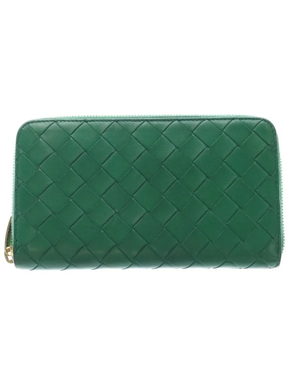 Bottega Veneta Zip Around Wallet Intretchart Green